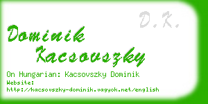 dominik kacsovszky business card